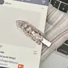 Grampo de Cabelo de Liga Metálica Estilo Coreano com Presilha Bico de Pato Cravejada de Diamantes, Versátil e Elegante, Grampo de Cabelo de Franja de Alta Qualidade, Acessório de Cabelo com Sensação Cool