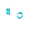 Pendientes de Plata de Ley 925 con Aguja, Color Caramelo de Verano, Gota de Aceite Irregular en Forma de C para Mujer, Pendientes Versátiles y Elegantes para el Uso Diario de la Mujer