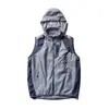 Colete de Cor Color Block de Secagem Rápida com Gola Alta para Homens, Colete Casual para Esportes ao Ar Livre Estilo Montanha com Capuz Removível