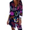 3D Mujer Fábrica de Origen Bikini Abrigo Camisa Traje de Baño Cárdigan Playa Estampado de Palmera Blusa de Playa Vacaciones