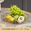 Prato de Frutas de Plástico de Grau Alimentício Leve de Luxo Transfronteiriço para Sala de Estar e Uso Doméstico, Tigela de Salada de Alta Estética, Bandeja de Exibição de Doces e Lanches