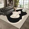 Minimalista luxo leve preto e branco doméstico Veludo de Cristal sala de estar quarto tapete quarto de criança sofá mesa de centro apagável tapete de chão