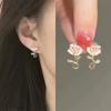 Novo Dongdaemun Primavera da Coreia do Sul e Ode de Flores Retro Versalhes Rose Ear Stud Elegante Celebridade Brincos Design de Nicho