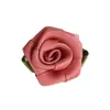 Cinta de Poliéster 3.5cm Flor Rosa con Hojas Accesorios para Ropa Infantil Moño de Cinta de Flor Pequeña Rosa Pequeña