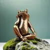 Adorno de Escritorio Creativo de Rana Estilo Vintage Chapado en Latón, Pisapapeles de Rana, Mascota de Té, Pie para Sostener en la Mano, Juguete de Té, Adorno Pequeño