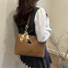 Bolsa Tote 2026 Verão Nova Moda Tendência Versátil Grande Capacidade Cor Sólida Decorada com Lenço de Seda Bolsa de Ombro Feminina
