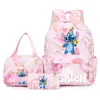 Mochila con Estampado de Animación de Dibujos Animados Nueva Transfronteriza Set de Tres Piezas Bolsa de Almuerzo Estuche para Lápices Mochila para Mujer