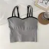 Camisole Estilo Coreano Ins Hot Girl com Alças Duplas e Bojo, Top Tubo para Usar por Cima, Lindo Top com Costas Abertas para Mulheres
