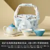 Conjunto de Bule de Chá de Cerâmica Pintado à Mão para Uso Doméstico, Novo Conjunto de Chá Estilo Chinês para Uma Pessoa