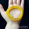 Té Amarillo Cristal Tianshan Esmeralda Ábaco Artículos de Alta Calidad Pulsera de Doble Círculo Seda Dorada Jade Calabaza Deslizante Diseño DIY Pulsera