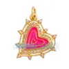 P04 L49B Accesorios para joyería DIY AMOR AMOR corazón circón rojo aceite goteando alas de cupido