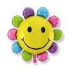 Decoración de cumpleaños para niños girasol Sol Dorado Sonriente girasol globo de aluminio cumpleaños de bebé bola de dibujos animados al por mayor