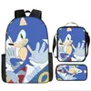 Mochila transfronteriza con estampado de dibujos animados para niños y niñas en jardines de infancia alrededor de Sonic
