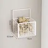 Estante de Almacenamiento Montado en la Pared para el Interior de las Puertas de Gabinetes de Cocina, Caja de Almacenamiento para Film Transparente, Cesta Colgante Detrás de la Puerta del Gabinete, Estante de Almacenamiento
