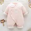 Mameleco de algodón engrosado de invierno de 150 g para bebé, cálido y acolchado, mameluco de invierno para bebé, ropa de algodón puro, traje para gatear de bebé