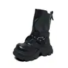Botas Longas Plataforma Grossa Femininas Altura Baixa Aumenta Altura Fashionável Menina Spicy Acima do Joelho Emagrecedoras Panturrilha Larga Botas de Cavaleiro de Cano Alto