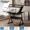 Mesa de Pintura Ajustable de Vidrio Libro de Pintura Dibujo Artístico Mesa de Escritorio para Diseñador de Arte Mesa de Banco de Trabajo