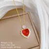 [Acero de Titanio] Corazón Resistente Zirconia Lujo Accesible Elegante Impresionante Cadena Completa de Diamantes Cadena de Clavícula Versátil para Mujer Cadena de Acero de Titanio