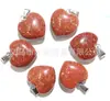 Venta Caliente Transfronteriza Colgante en Forma de Corazón de 16 mm Piedra de Cristal Rosa Natural Colgante de Corazón Accesorios para Collar de Corazón de Melocotón DIY