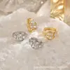 Brincos de Moda Versáteis Femininos com Zircônia Inlaid, Temperamento Doce Japonês e Coreano, Joias para Presente, Joias que Preservam a Cor