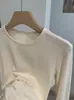 Camiseta interior básica de manga larga, color liso y cuello redondo KEKEZOON, versátil y adecuada para usar en capas, venta al por mayor 9014
