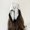 Pañuelo de Seda Estampado Floral Retro de Lujo Ligero Transfronterizo con Tacto Suave, Pañuelo para la Cabeza, Bufanda, Pañuelo de Seda para Primavera y Otoño, Pañuelo Cuadrado Mediano para Mujer