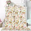 Manta de Páscoa Coelho Ovo de Páscoa Estampada Manta de Flanela Adequada para Sofá Cama Decoração de Festival da Primavera