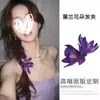 Elegante Pasador Morado para el Cabello Pinza Lateral Flor Artificial Accesorio para el Cabello Adorno de Flor de Rosa Atrezzo para Fotografía