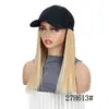 Gorra de Béisbol con Peluca de una Pieza Europea y Americana de aproximadamente 50 cm de Cabello Liso Gorra de Peluca Cabello a la Clavícula Bobo Cabeza Cabello Peluca Gorra