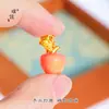 Puzuojiu Accesorios DIY Dorados Arena Sin Decoloración Colgante Fruta de la Paz Esmalte Colgante de Manzana Diseño Colgante para Teléfono Móvil