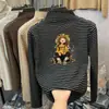 Ropa interior térmica de forro polar para niñas con cuello semi-alto, nueva colección Otoño/Invierno, ropa interior casual de otoño, top a rayas cálido para niñas