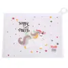 Bolsa de material escolar estampa de desenho animado de unicórnio letras em inglês simples transparente para estudante prova armazenamento usual de material escolar caneta