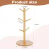 Suporte de Copo de Bambu Atacado, Porta-Copos de Água Doméstico, Prateleira de Armazenamento com Drenagem, Suporte para Copos de Café e Chá, Cabide para Canecas de Vidro