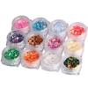 Set de Lentejuelas para Manicura 12 Colores Lentejuelas Ojo de Caballo Accesorios para Manicura Manicura Colorida en Forma de Gota Lentejuelas Ojo de Caballo para Manicura