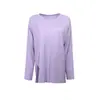 Conjunto de yoga com top de manga longa, duas peças de corte solto, design com fenda, secagem rápida, respirável, plus size, capa fitness modeladora e calça de yoga