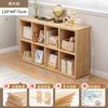 Estantería de Piso Estilo Tronco Gabinete de Pared Integrado Gabinete de Almacenamiento Gabinete de Almacenamiento para Sala de Estar Gabinete Prellis de Estilo Japonés Doméstico Madera Maciza