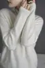 Suéter de Cachemira Suave y Esponjoso con Corte Holgado, Cuello Semi Alto, Top de Punto Estilo Perezoso para Mujer Otoño e Invierno