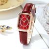 Relógio de pulso feminino Goldie New Style Square Plate Light Luxury Elegant Calendar Fashion Head Layer Cowband