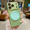 Funda de cristal elegante y sencilla adecuada para iPhone 17 Pro Max, iPhone 15, iPhone 16 Pro con soporte giratorio