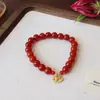 Pulsera de Ágata Roja Natural Joyería Roja para Mujeres Regalos de Navidad y Año Nuevo Estilo Dulce de Dama Joyería para Manos Venta al por Mayor