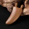 Peine de Masaje Meridianos de Sándalo Dorado Personalizado, Peine de Madera para Cuero Cabelludo y Cabeza, Peine Meridianos, Peine de Cinco Dedos para Terapia Capilar de Mujeres