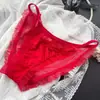 [Rojo Ancola] 880# Ropa Interior Roja Grande de Año Nuevo Malla de Encaje Seda de Hielo Ropa Interior Roja