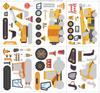 CM2208002 adesivos DIY transfronteiriços adesivos de quebra-cabeça de carro de engenharia adesivos de desenho animado