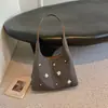Bolsa de Lona con Bordado de Dibujos Animados Casual para Mujer 2026 Nueva Bolsa Tote de Gran Capacidad Bolso de Hombro Versátil para el Trabajo