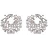 Aretes Asimétricos Redondos de Perla Nicho Lujo Accesible Retro Alta Gama Aretes de Zirconia Otoño e Invierno Nuevo Aguja de Plata 925