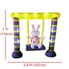 Decoración de Columpio de Conejo Inflable de Pascua Transfronteriza con Luces LED para Decoración de Festival de Jardín al Aire Libre Suministros para Fiestas