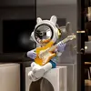 Astronauta con Guitarra en Postura Sentada Adorno Grande para Sala de Estar Mueble de TV, Decoración de Astronauta de Alta Gama, Regalo de Inauguración