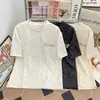 Camiseta de Manga Corta para Jóvenes Hombre Verano 2025 Nueva Fresca Camiseta Pesada Marca de Tendencia Americana Top Bordado de Media Manga