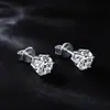 Collar de Plata de Ley S925 para Mujer, Clásico Anillo y Pendientes de Seis Garras con Moissanita, Joyería Versátil de Moda de Lujo Ligero