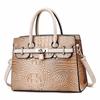 Bolsa Platino Patrón Cocodrilo Comercio Exterior Moda Mujer Portátil Bolso de Mujer Bolso Grande Moda Europea y Americana Bolso de Hombro para Mujer